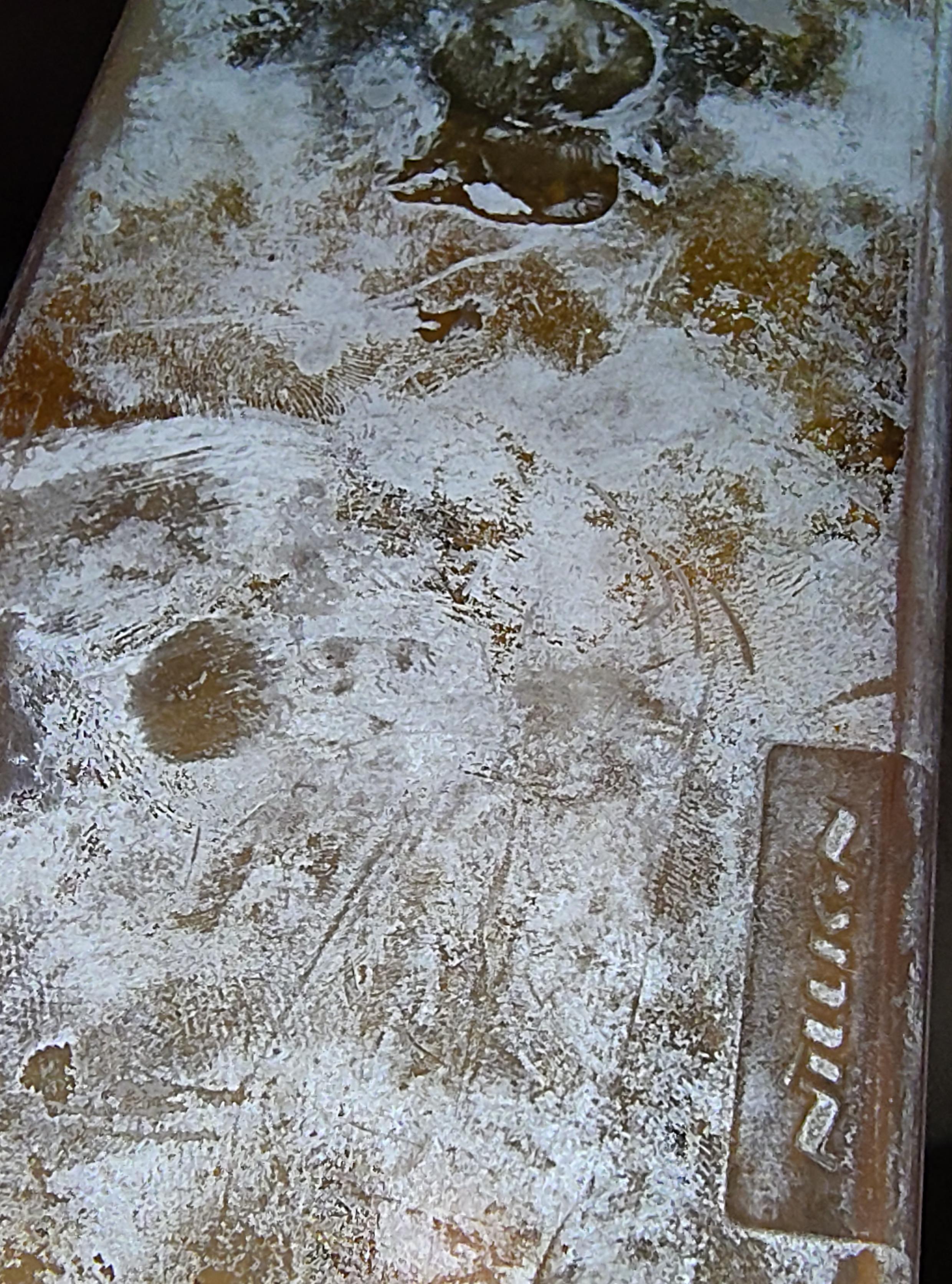 an up-close short of the chalky outside. It kinda has a sort of old cheese mould vibe to it